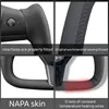 테슬라 모델 3 Y용 요크 핸들 스티어링 휠, 맞춤형 사이드 카본 NAP 가죽 자동차 액세서리, 난방 옵션, 350mm 4