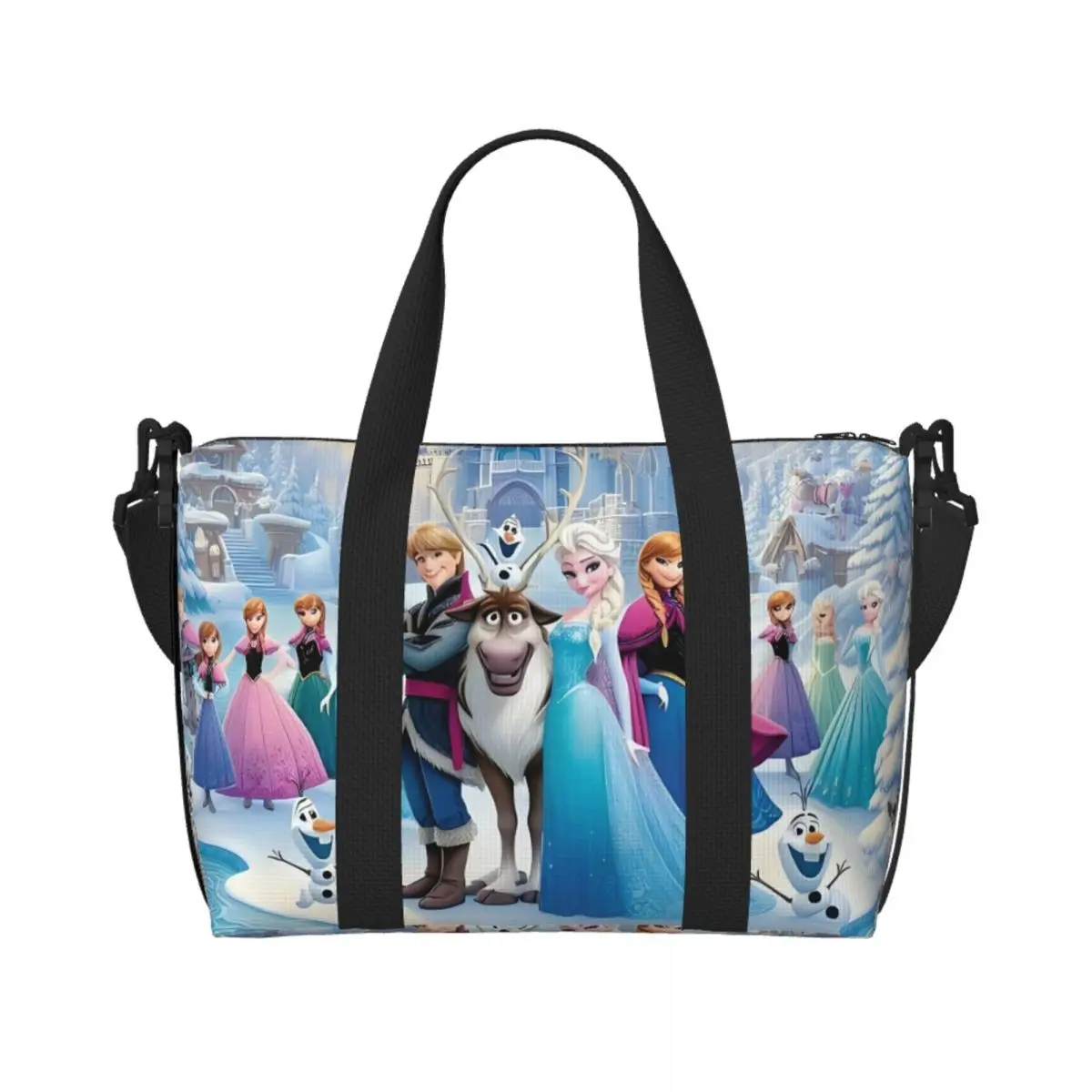 

Custom Cartoon Anime Frozen Tote Bag Women Big Capacity Cute Fantasy Film Beach Gym Travel Bags