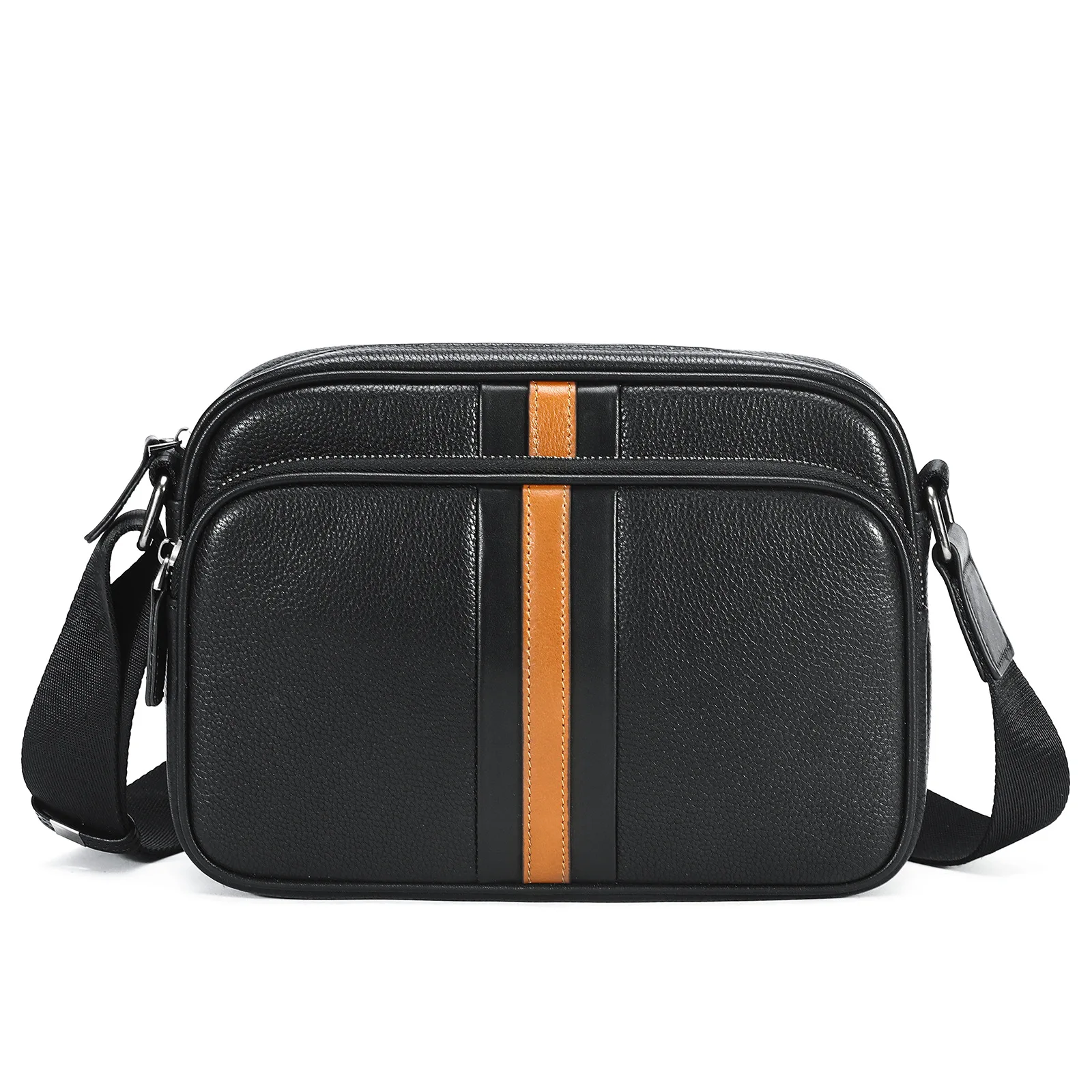 

shoulder bag men's trend messenger bag men's business backpack leather large-capacity leisure horizontal