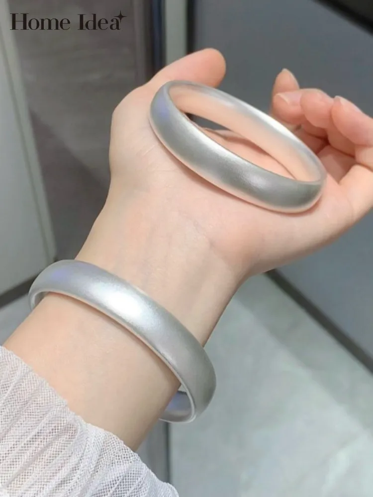 Vintage Handmade Couple Style Women 999 Pure Silver Closed Bracelet Customized Solid Sterling Silver Bracelet Fine Jewelry Gift