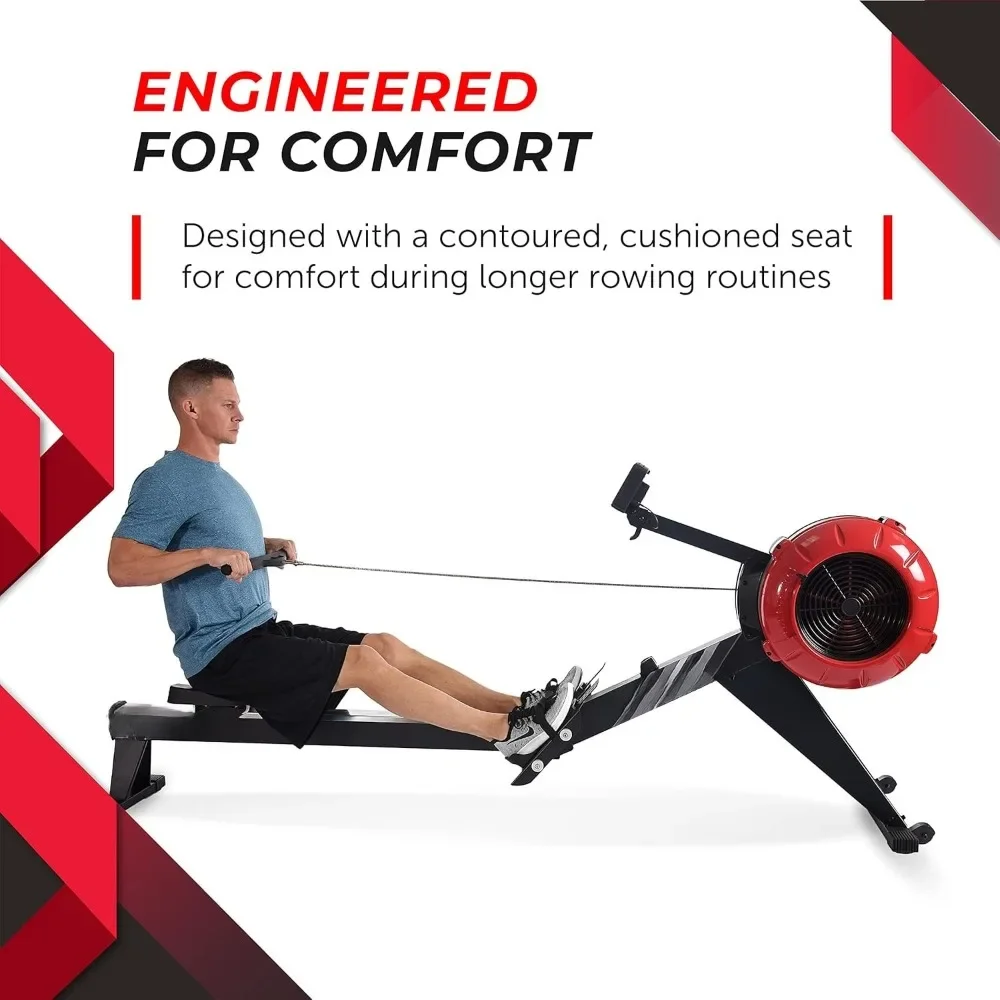 X AMRAP Foldable Rower Machine Dynamic Air Resistance Home Gym Fitness Rowing Machine with Smart Workout App