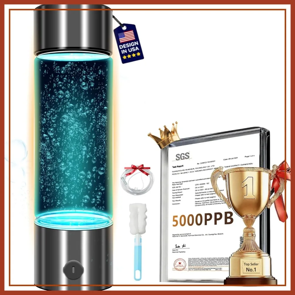 

2026 Hydrogen Water Bottle 5000 PPB SPE/PEM Tech for Sports Home Travel