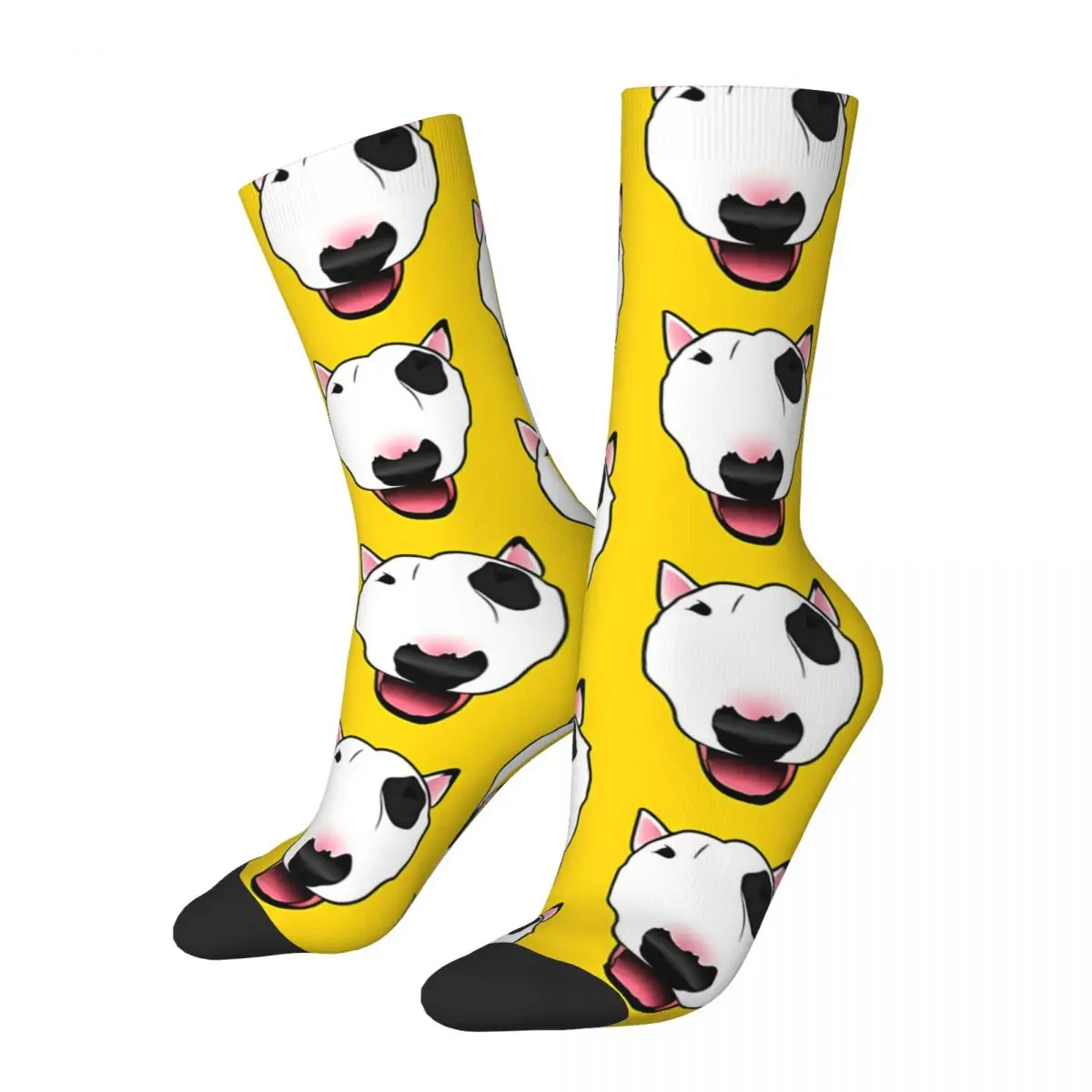 

Funny Happy Sock for Men Face Hip Hop Bull Terrier Pet Dog Breathable Pattern Printed Crew Sock Casual Gift