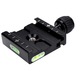 QR-50 50mm Quick Release Plate Clamp Adapter with Built-in 3 Bubble Levels for Arca for Swiss RRS Wimberley Tripod Ball