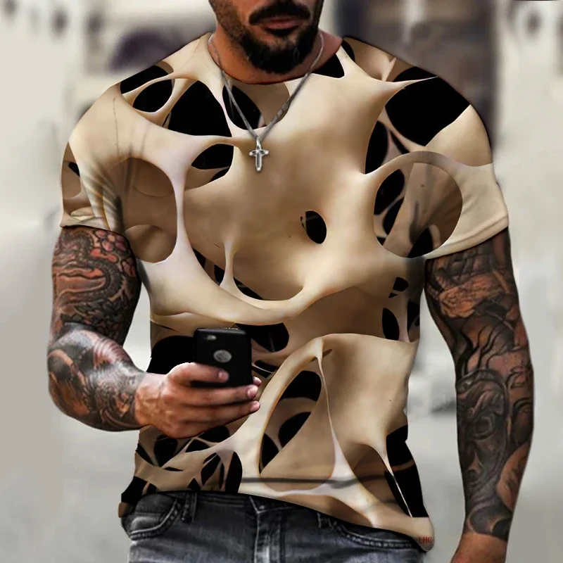 Marke männer Sommer Kurzarm Dreidimensionale Muster 3d Druck männer T-shirt Trendy Streetwear HD