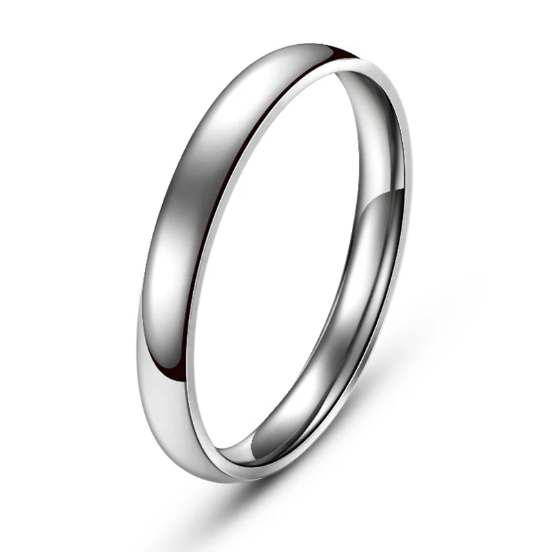 Wide 3mm Light version SILVER color rings  Stainless Steel women jewelry finger ring  wholesale lots