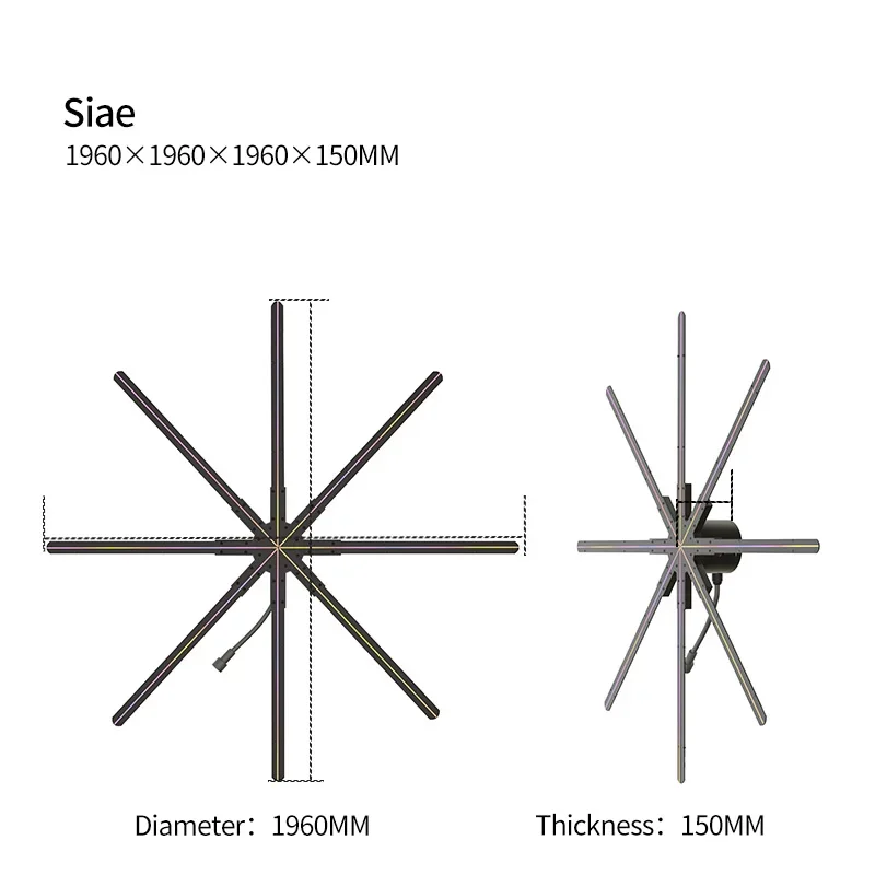 Магазин продаж, магазин, бар, казино, 196 см, 2688 лампочек, 3D голограмма, рекламный вентилятор, голографический дисплей, воздушный вентилятор, видеопроектор