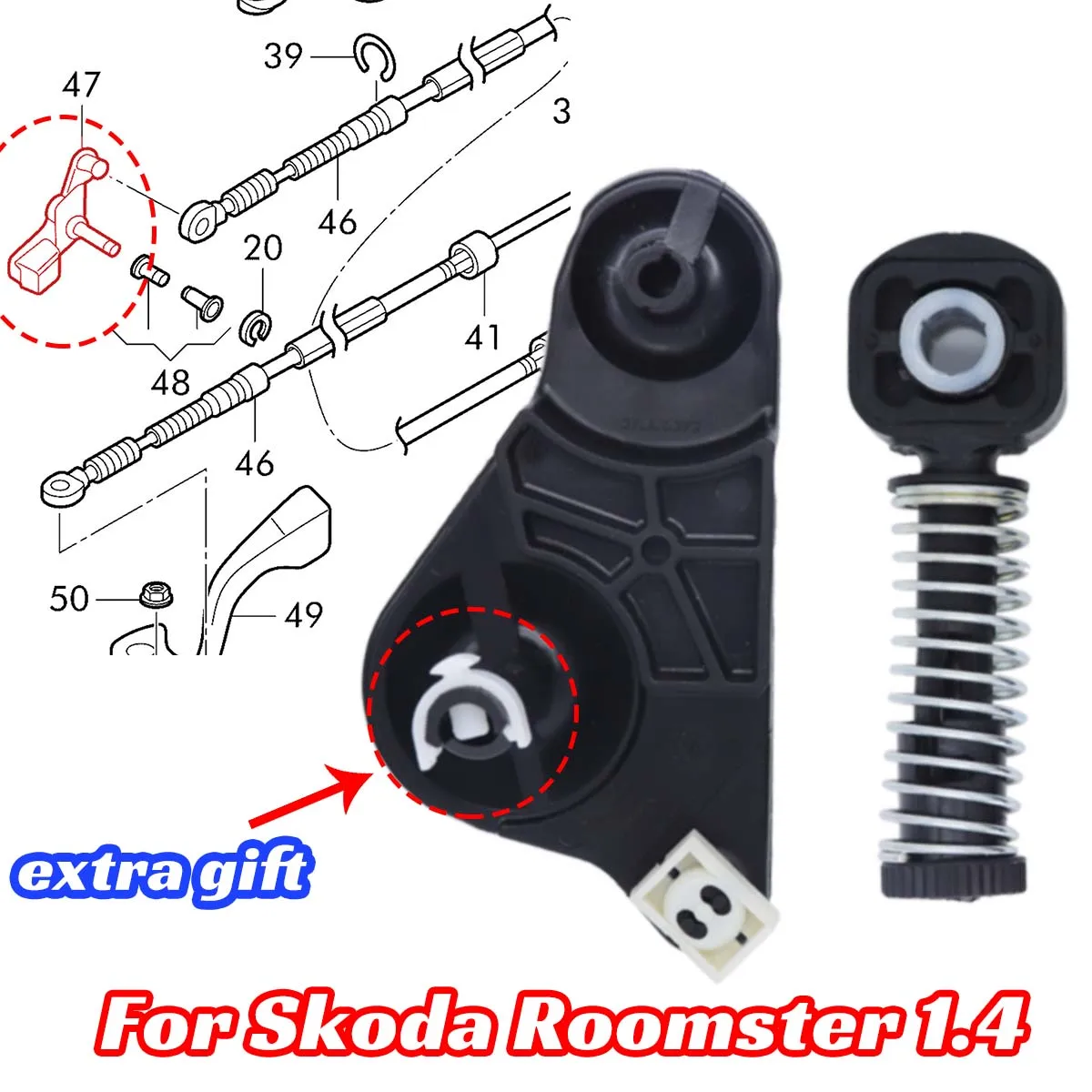 

Relay Lever Bowden Cable Catch for Skoda Roomster 1.4 Gearstick Shift Linkage End Selector Shifting Issue Fix Drivetrain Trans