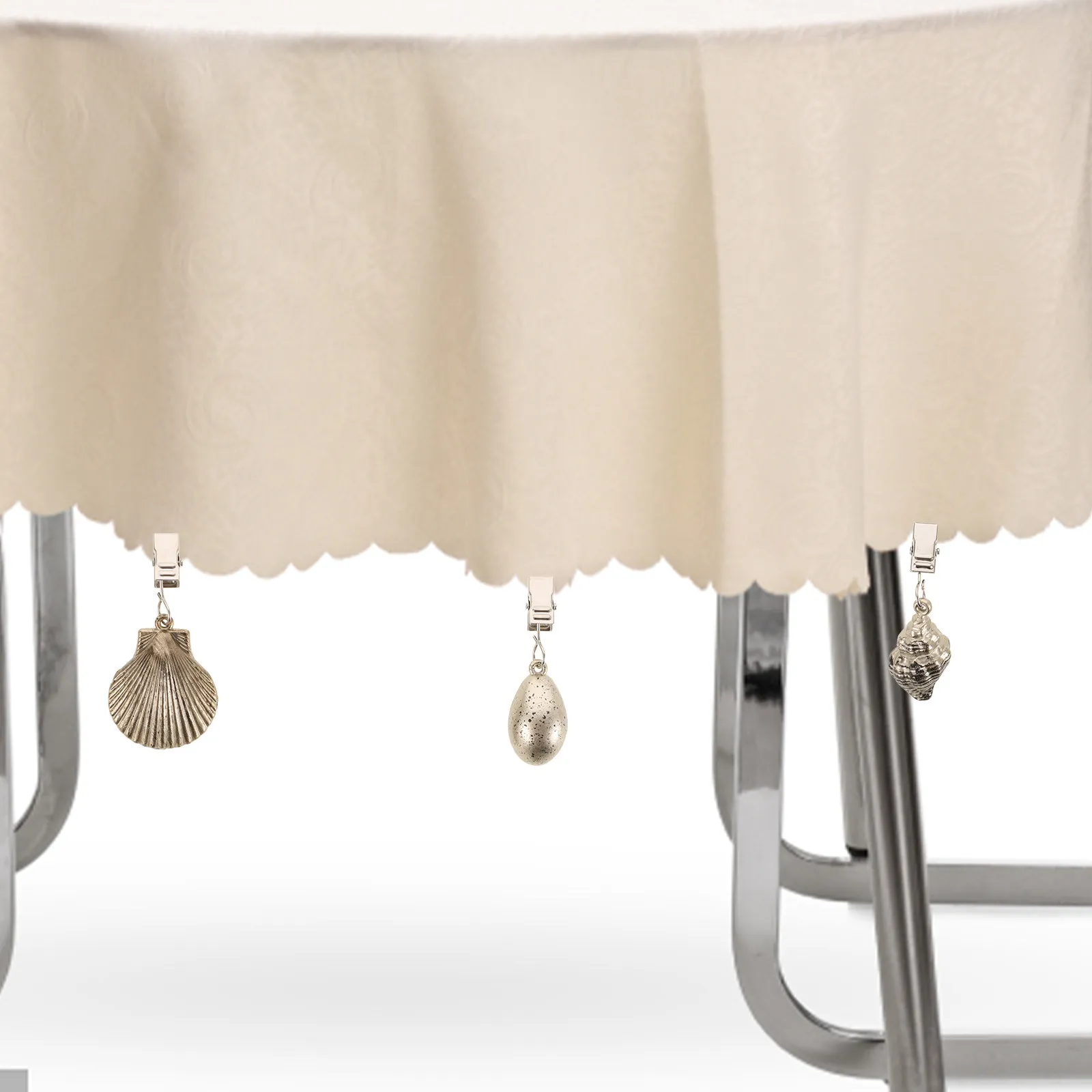 

4Pcs Shell Tablecloth Weights Decorative Clips Reusable Table Cover Fixation Lightweight Compact Outdoor Dining Accessories