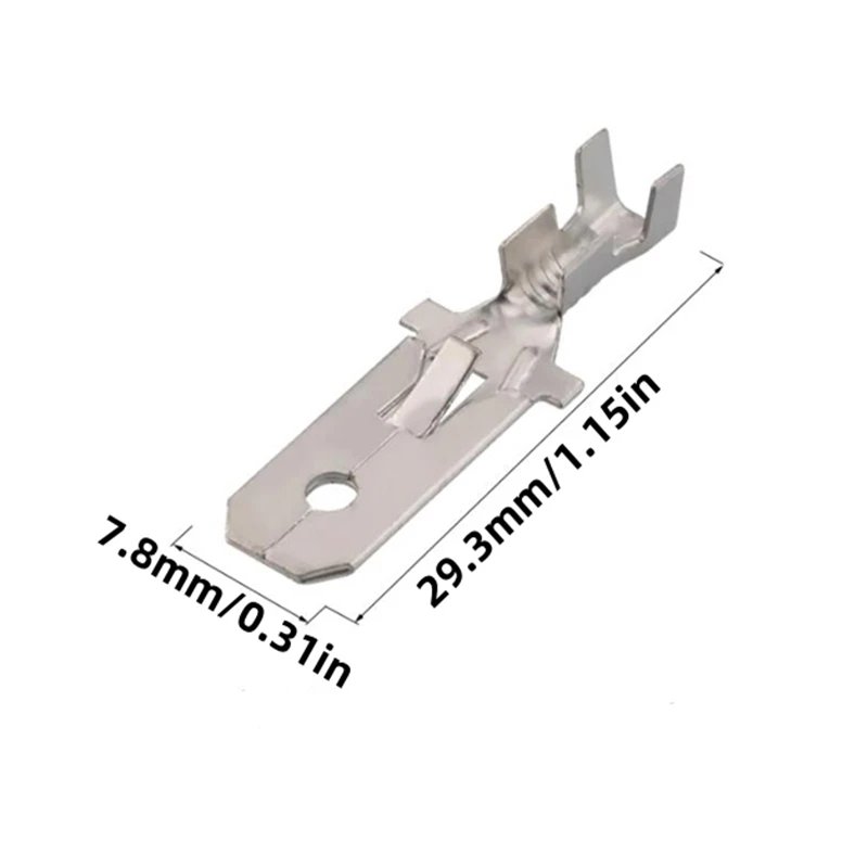 100/50 PCS Automotive Crimp Wire Terminal Brass Tinned Male Cable Connector 7.8MM Splice Pins Quadruple Plug DJ611-7.8B G239