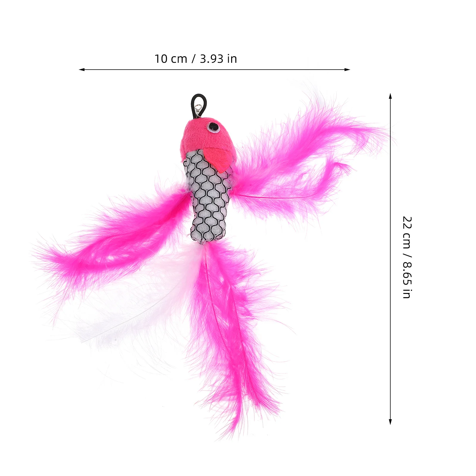

3Pcs Fish Shaped Cat Teaser Stick for Kitten Playtime Interactive Pet Exercise Tool Replacement Heads Bright Color Attracts Cats