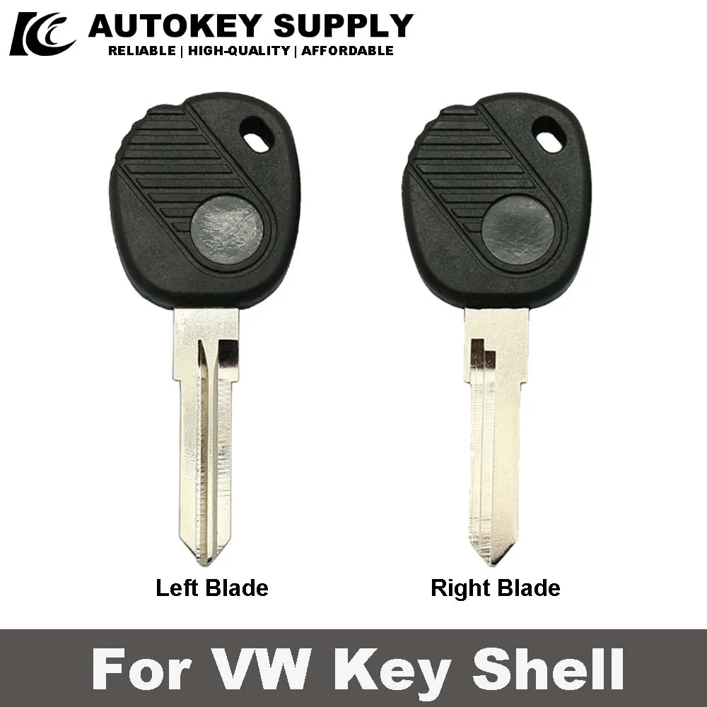 Autokeysupply Replacement Transponder Remote Car Key Shell Fob Key Case Blank Cover For VW