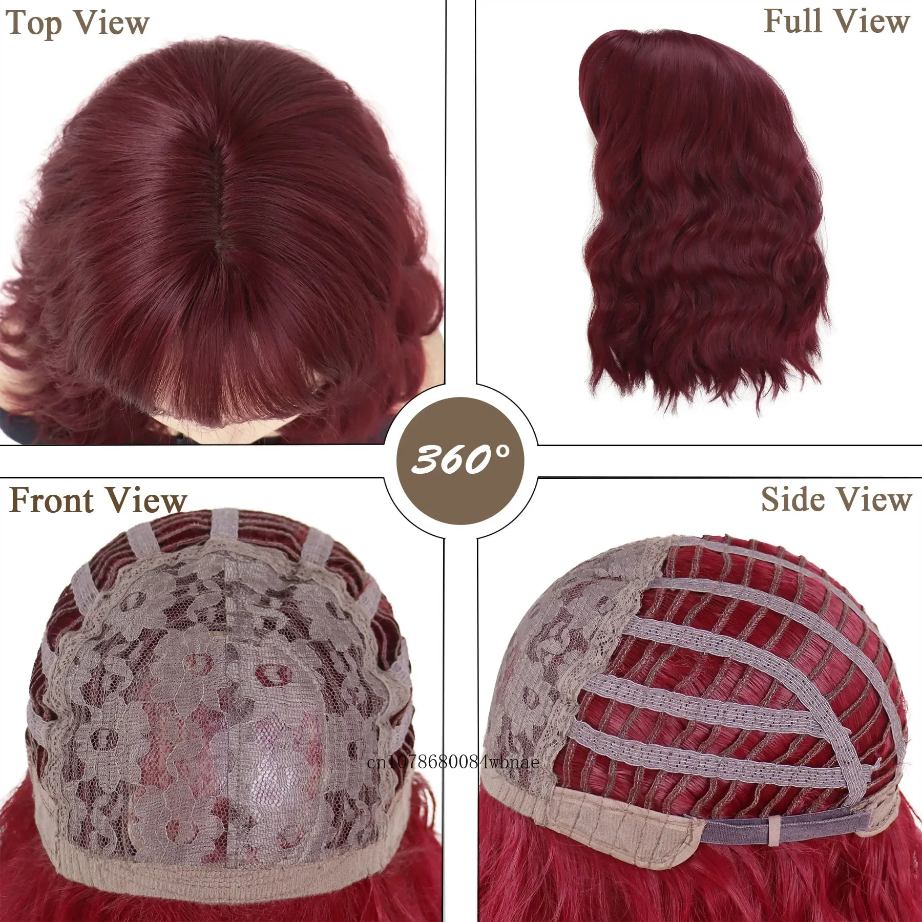 الاصطناعية أوبورن موجة قصيرة الباروكات مع الانفجارات للنساء الفتيات متموجة شعر مستعار مجعد طول الكتف تأثيري لوليتا شعر مستعار حفلة الهالوين #4