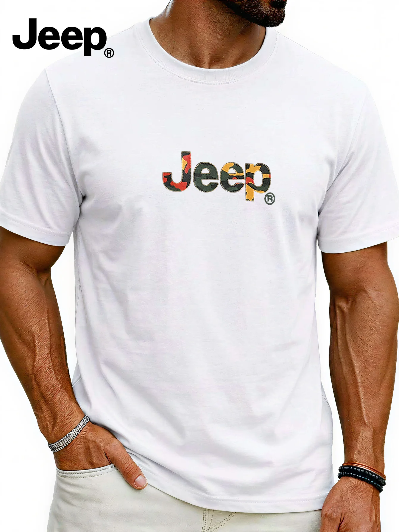

Мужская спортивная футболка Jeep, дышащая, с коротким рукавом, высокого качества, удобная, для активного отдыха