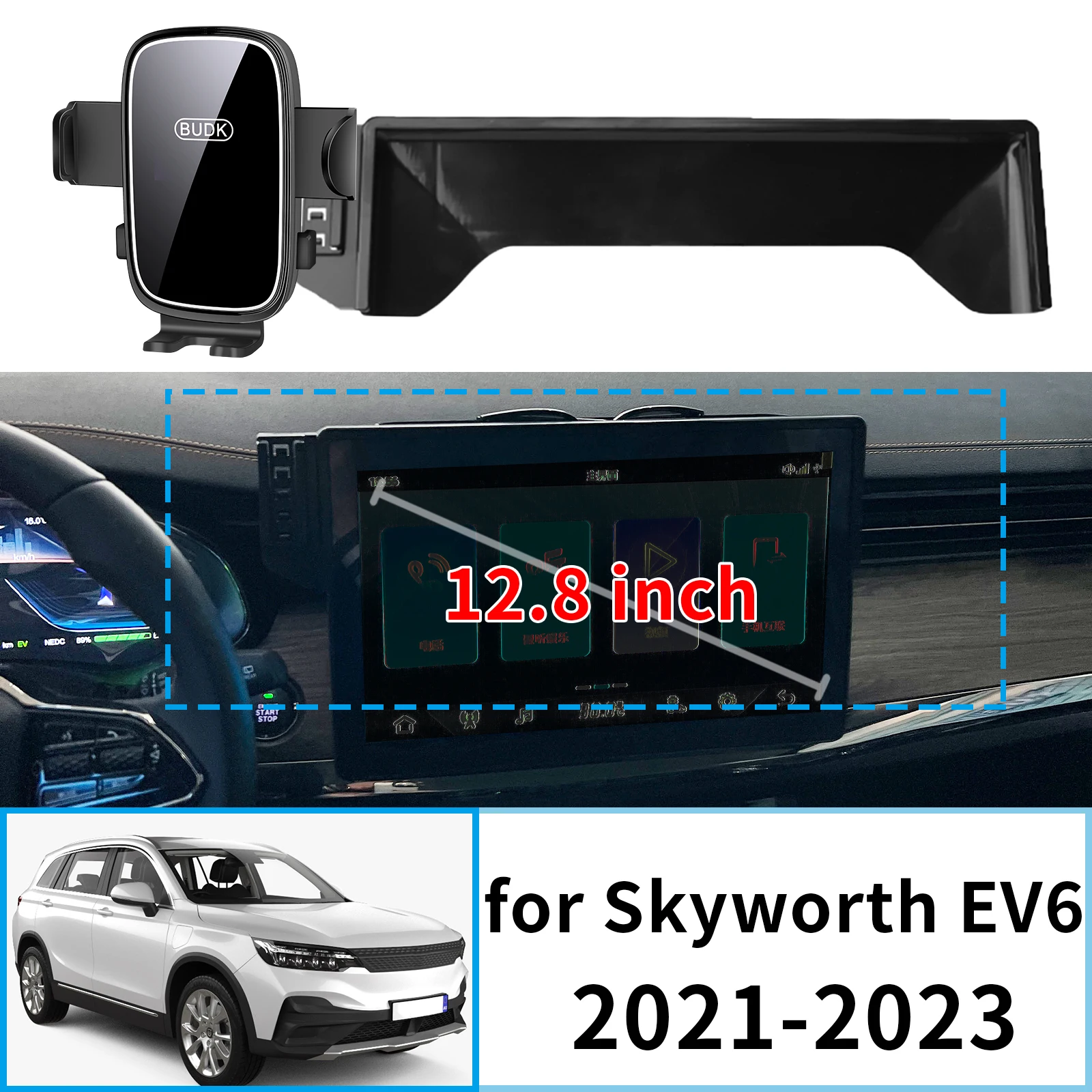 

fit for Skyworth EV6 2021 2022 2023 Stable Clip-On Phone Holder​​ Mount Screen Base No Vibration​ accessoires