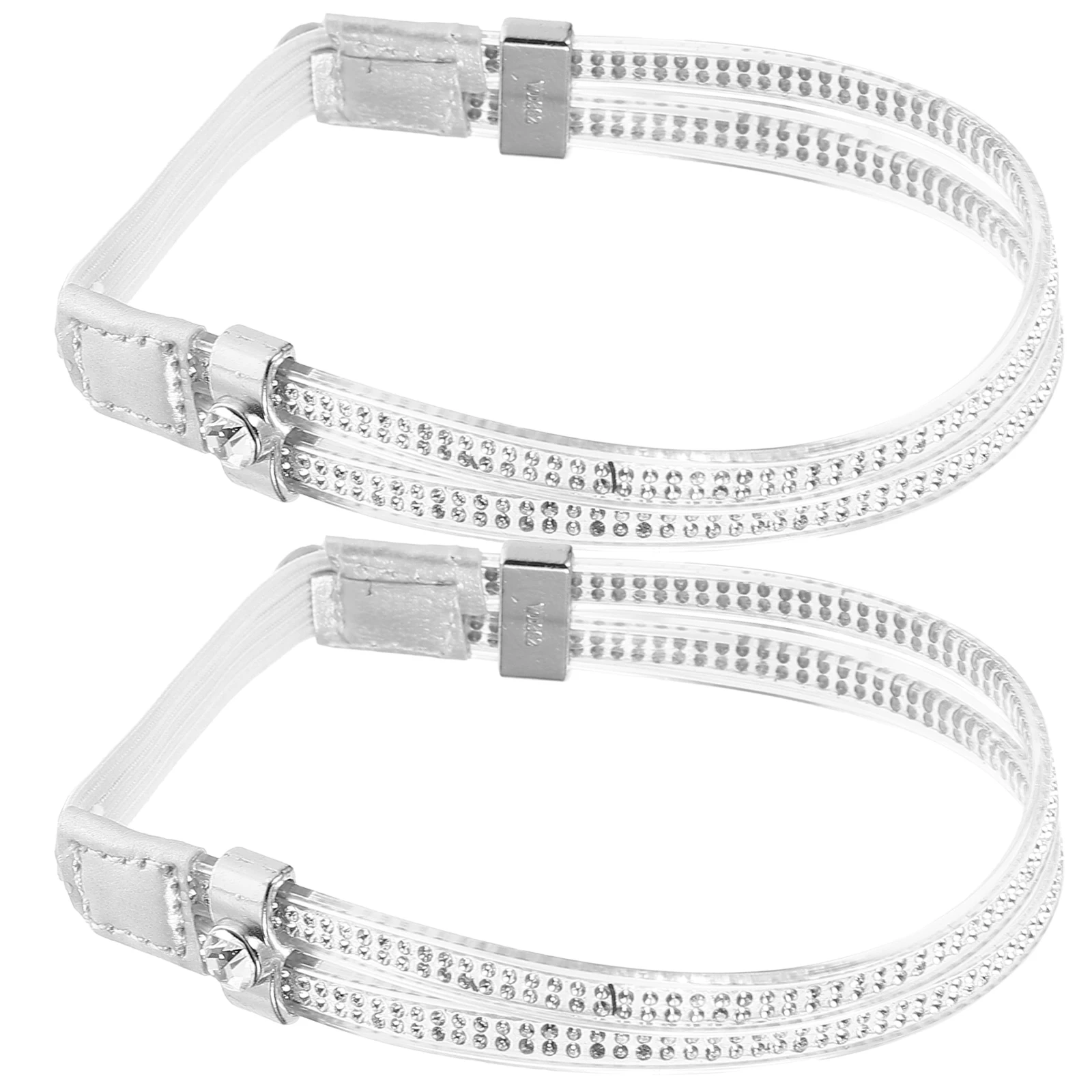 

Detachable Anti-drop Shoelaces for High Heels Women Transparent Silver Straps No Installation Reusable Shoe Accessories