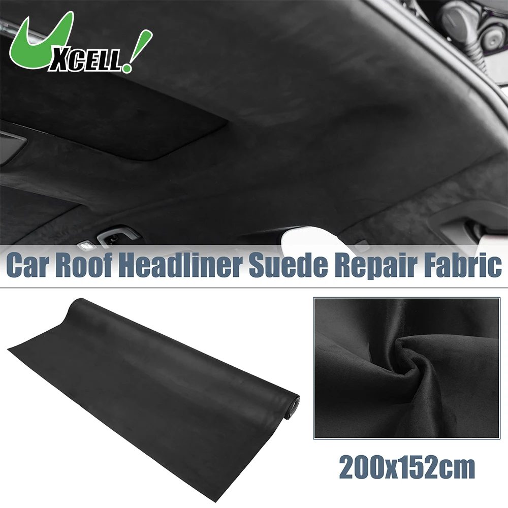 UXCELL Suede Headliner Fabric Foam Backed for Car Truck Interior Trim Protect Aging Broken Faded DIY Replacement 200x152cm