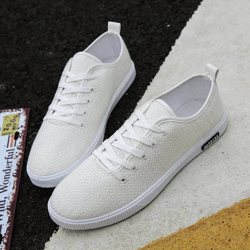 New White Shoes Male Casual Fashion Shoes Loafers Men Off White Shoes Canvas Male Footwear Comfortable for Man Loafers