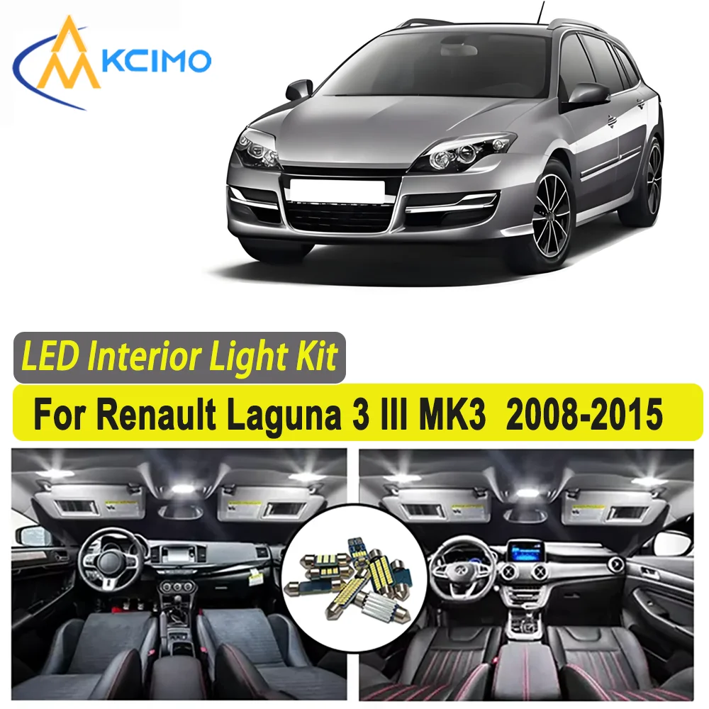 

Kcimo LED For Renault Laguna 3 III MK3 2008-2015 Premium Bright LED Interior Dome Map Trunk Light Kit Car Led Lamps Canbus Lamps
