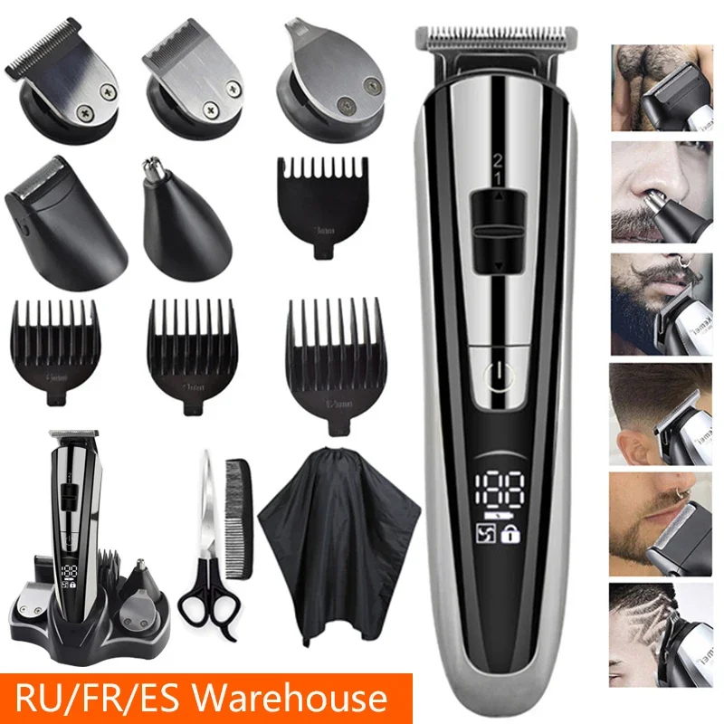 Barber hair clipper multifunctional electric trimmer shaver for men's razor nose hair trimmer cordless haircut Electric Razo