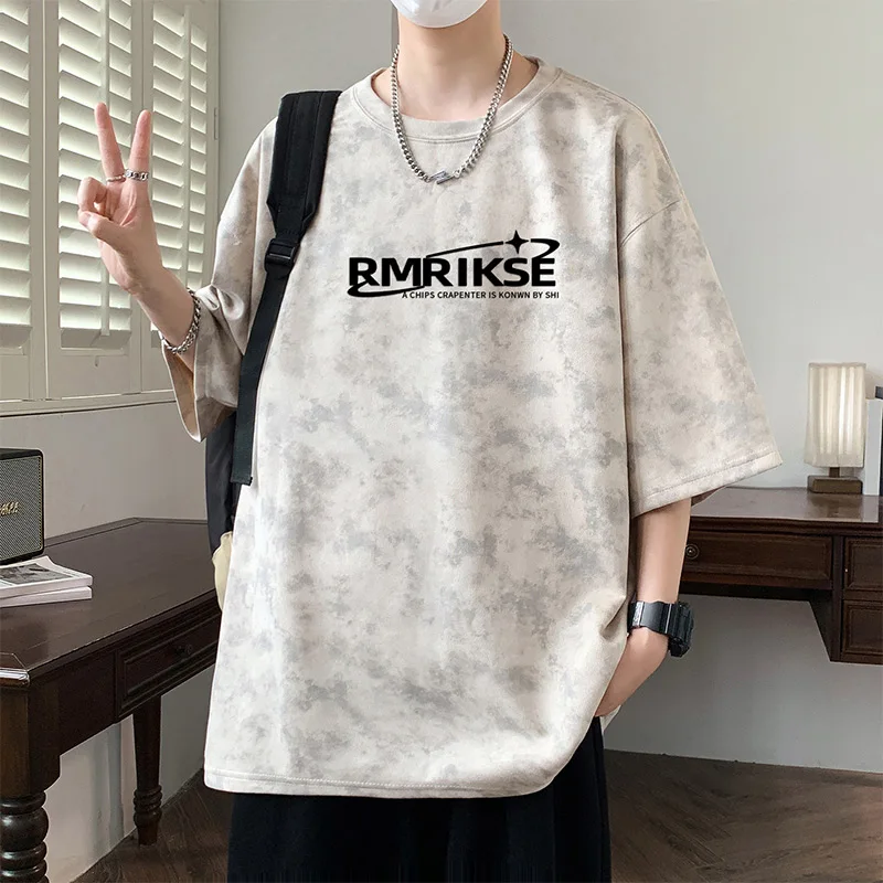 

Мужская модная футболка с коротким рукавом для активного отдыха, походов и альпинизма, с принтом, свободного кроя, дышащая, для спорта и отдыха