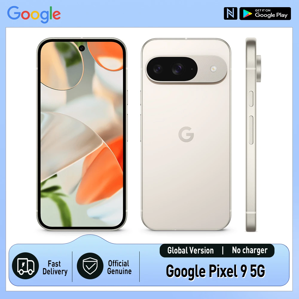 Google Pixel 9 5G Versión Global Google Tensor G4 Pantalla AMOLED 6,3″ 120Hz  50MP + 48MP 4700mAh batería NFC, IP68, Sin Cargador