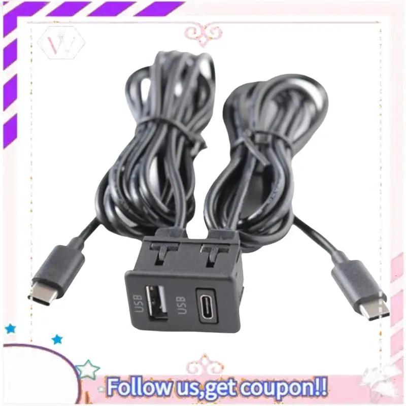 سهلة الاستخدام سيارة أندرويد الملاحة آلة مزدوجة TYPE-C المدخلات إلى USB + USB-C واجهة لوحة تمديد مهائي كابلات لوحة
