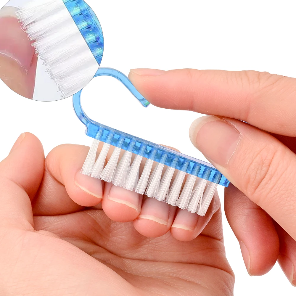 Cepillos de limpieza para decoración de uñas, 5 uds., con bocina, removedor suave de plástico, polvo, cepillo de limpieza, cuidado de los dedos, maquillaje, herramienta de manicura y pedicura