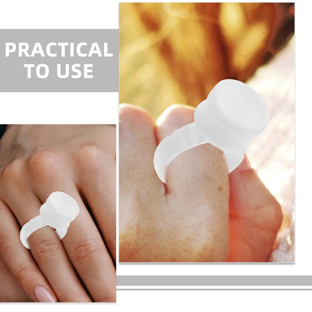 

200Pcs Eyelash Extension Glue Rings Plastic Lash Holder Cups Pigment Supplies Glue Ring Cup Pigment Rings