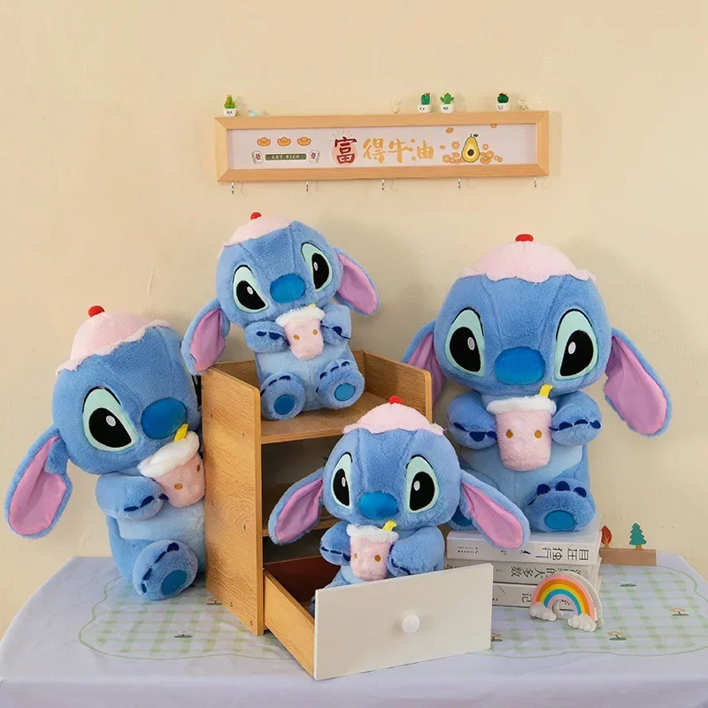 35/70cm Disney Lilo and Stitch Plush Toys Anime Tea with Milk Plushie Stich Dolls Kawaii Cartoon Stuffed Gift for Kids Christmas