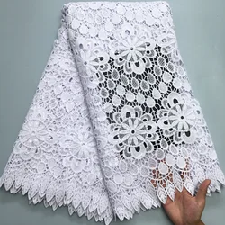 White African Sequins Water Soluble Lace Fabric 2024 High Quality Guipure Cord Lace Fabric Nigerian Wedding Lace Materials S3903