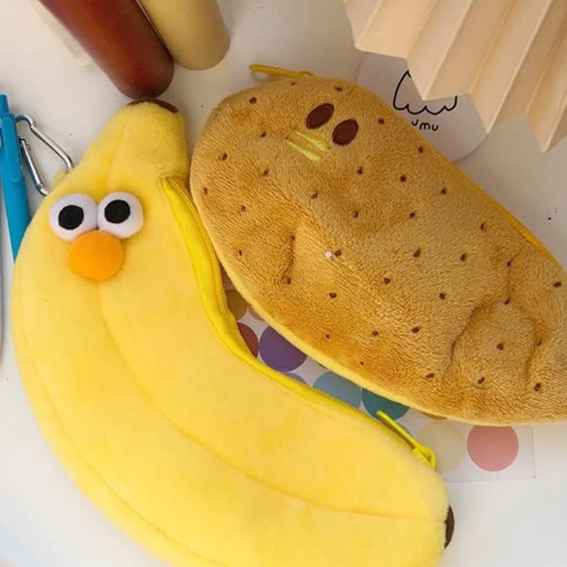 SCLS Creatives ความแปลกใหม่ตลก Face จําลองอาหารผลไม้ตัวอักษรตุ๊กตาเสื้อผ้านุ่มกล่องดินสอ