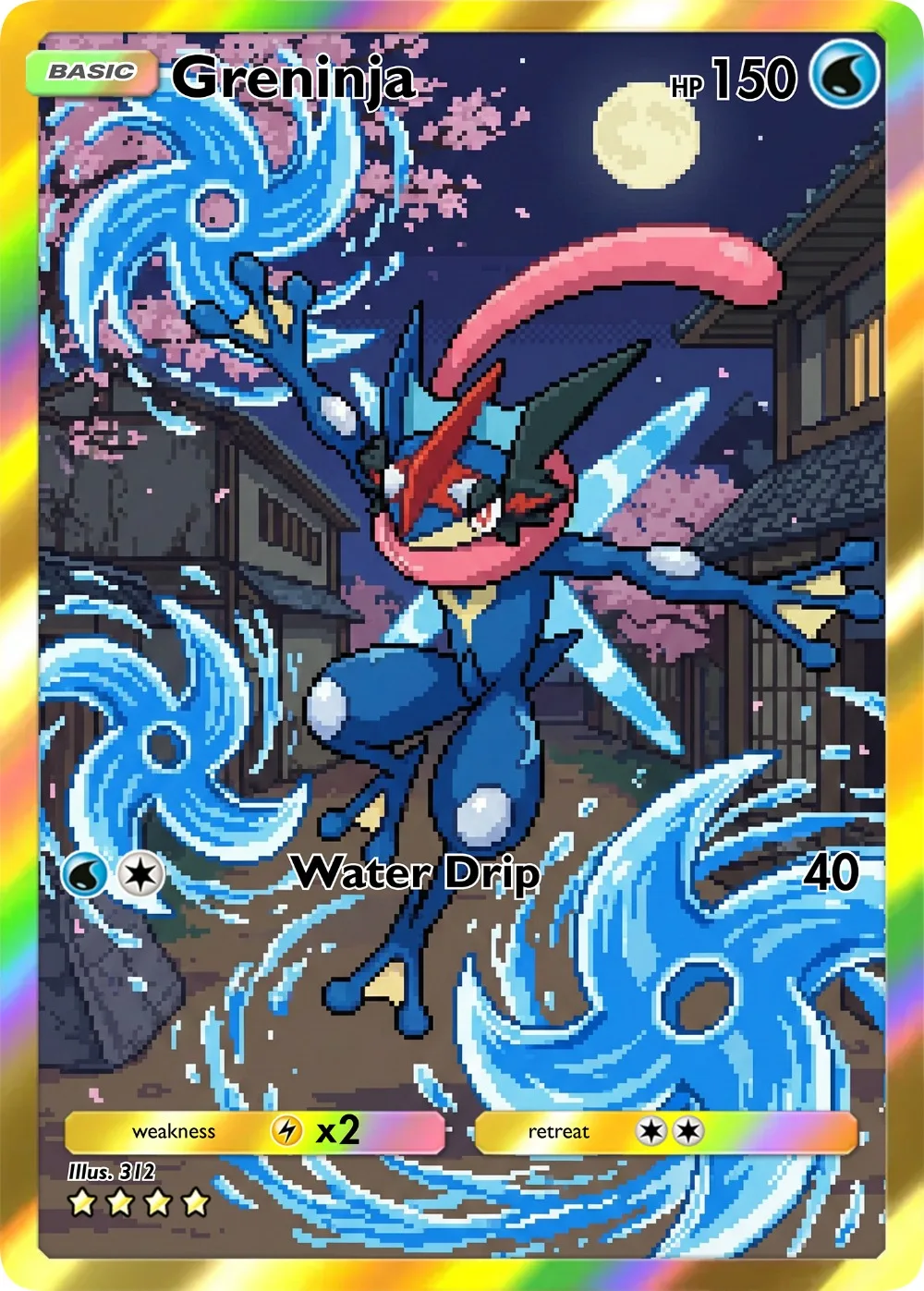 5Pcs Pokemon PTCG Cards Holo Ultra Rare Cards Pixel Style Bulbasaur Greninja Creativity Game Collection Cards Pokemon Gift view 5