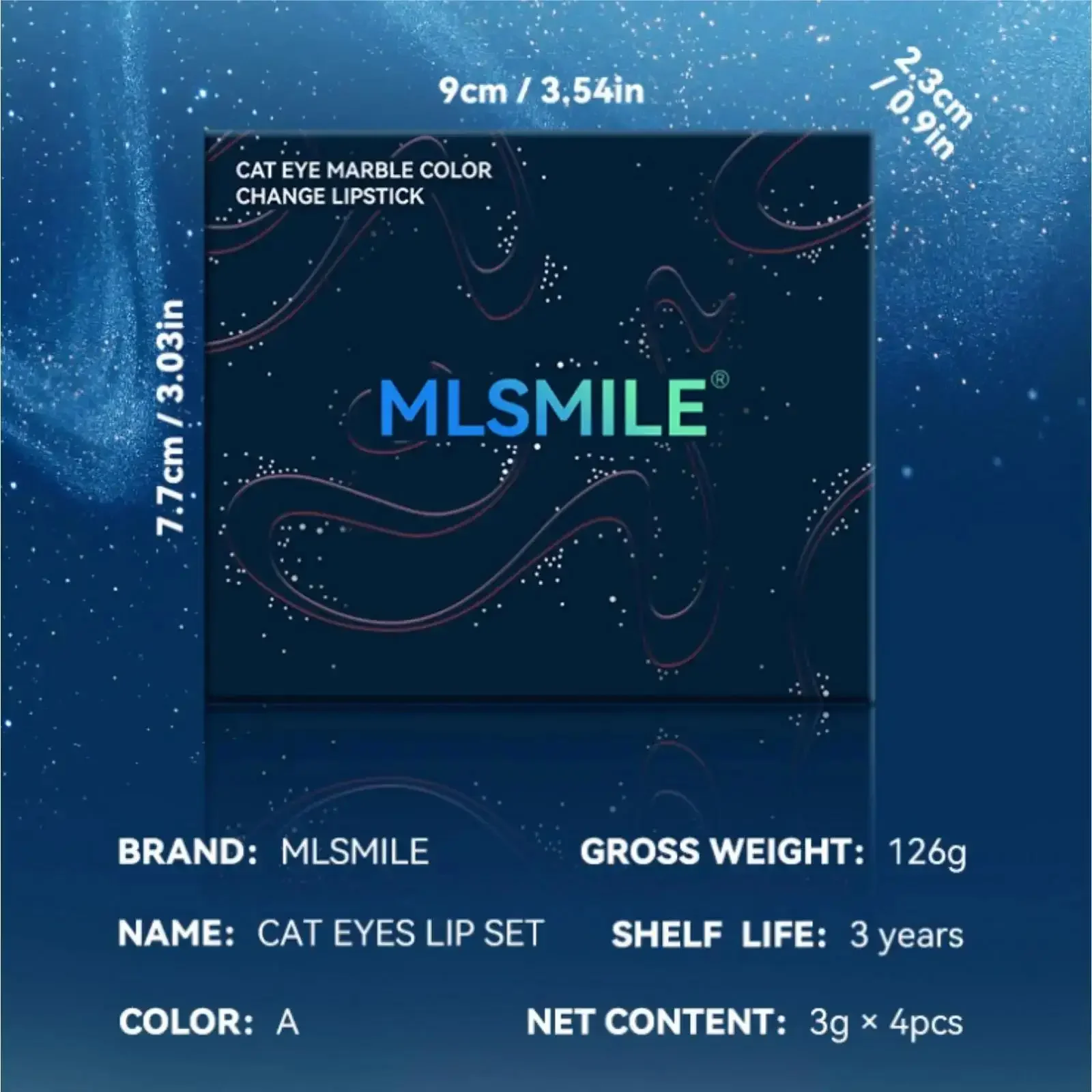 Color Changing Lipstick Set 4PCS Warm Tones Cat Eye Glitter Diamond Shine Moisturizing Non Stick Lip Makeup Kit Waterproof