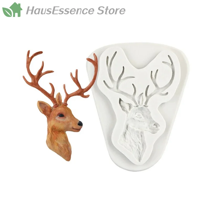 ※Deer Head Silicone Cake Mold Fondant Molds Cake Decorating Tools Chocolate Gumpaste Mold Fondant Tools Soap Mold