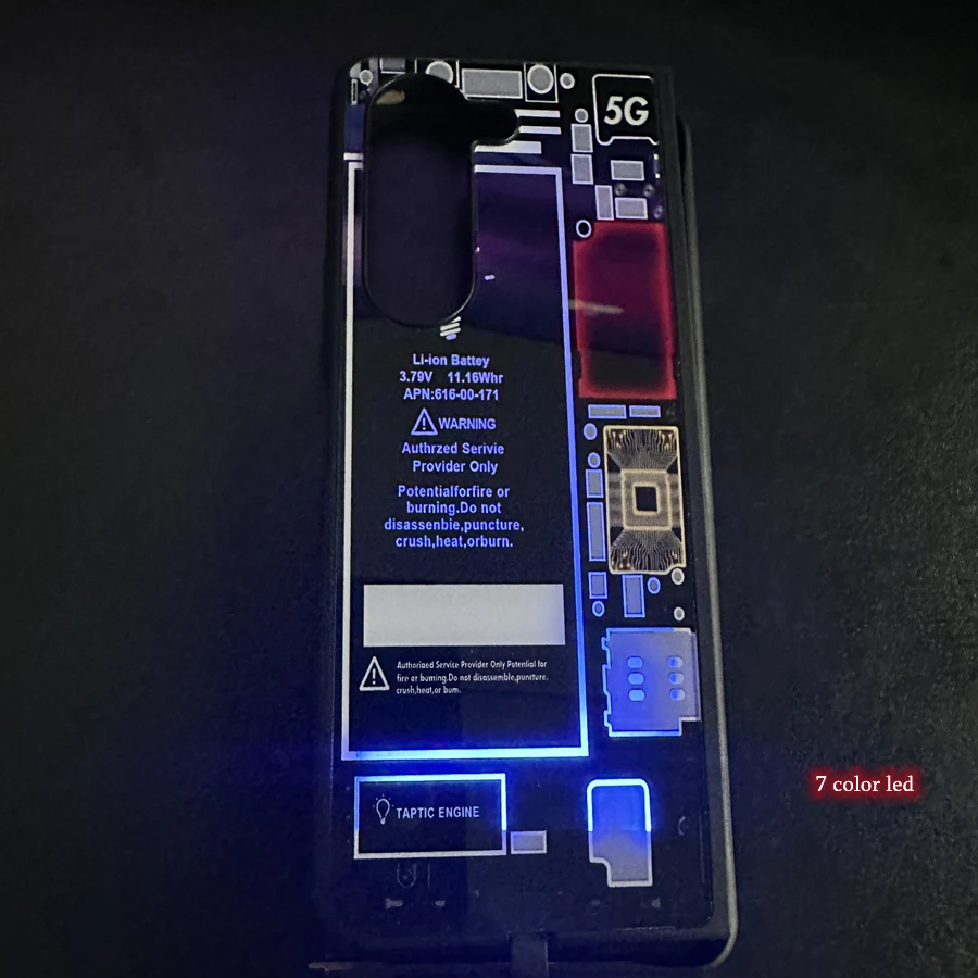 Luminous Cartoon Bear Led Flash Light Up Phone Case For Samsung Galaxy Z Fold 5 Voice Control Glass Cover for Samsung Z Fold 5