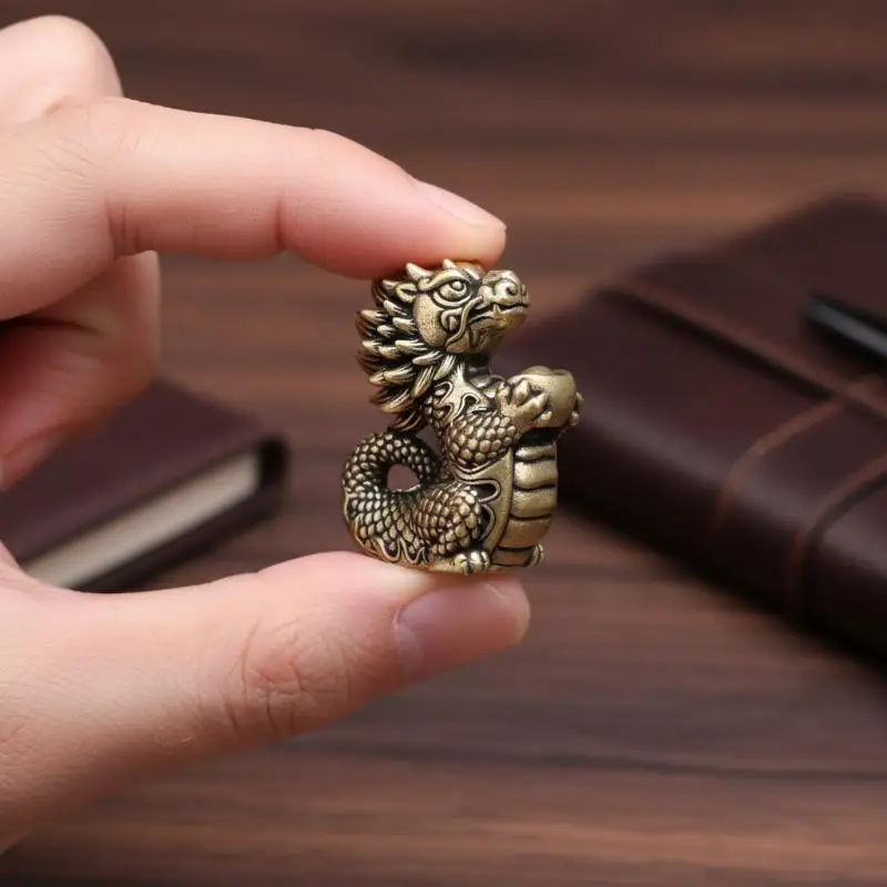 1PC Antique Dragon Statue Moveable Body Joints Realistic Figurine Antique Style Art for Exhibition Hall or Studio Decor