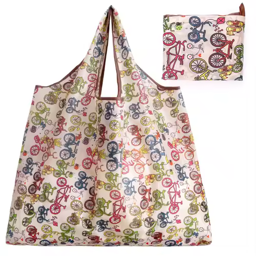BIG Eco-Friendly Folding Shopping Bag Reusable Portable Shoulder Handbag for Travel Grocery Fashion Pocket Tote - Image 25