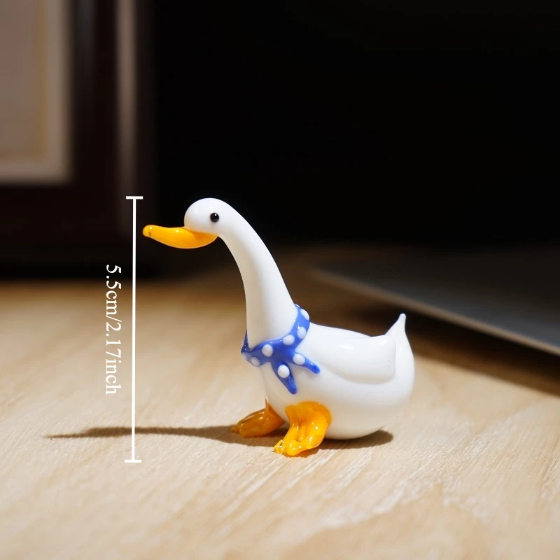 Lucky Goose Handcrafted Glass Miniatures Colored Glaze Bedroom Workspace Companion Decor Glass Goose Landscape Craft Ornament