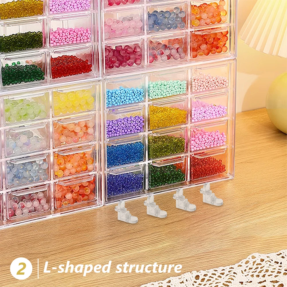 40 шт. L-образные угловые скобы из акрила, для поддержки полок