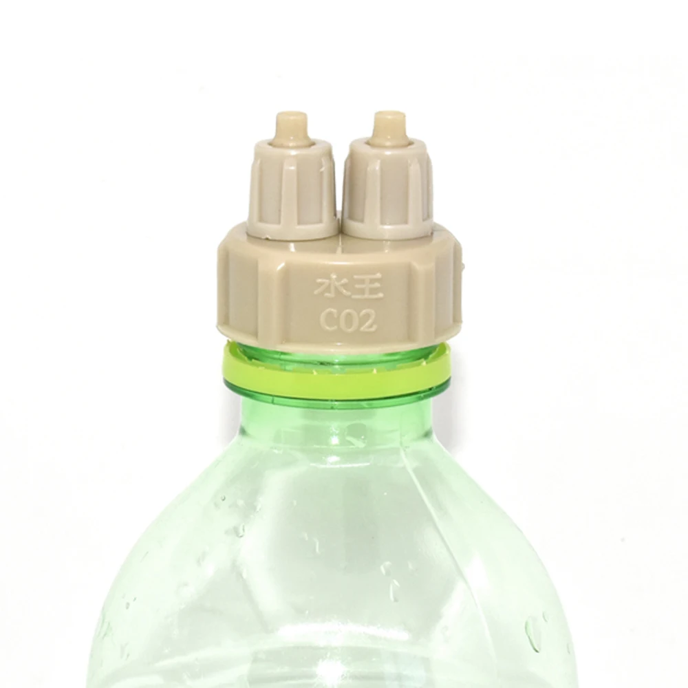 2Pcs Aquarium Multifunction DIY CO2 System Kit Generator Bottle Cap Fish Tank Carbon Dioxide DIY Reactor Quick Screw Plastic Cap - view 2