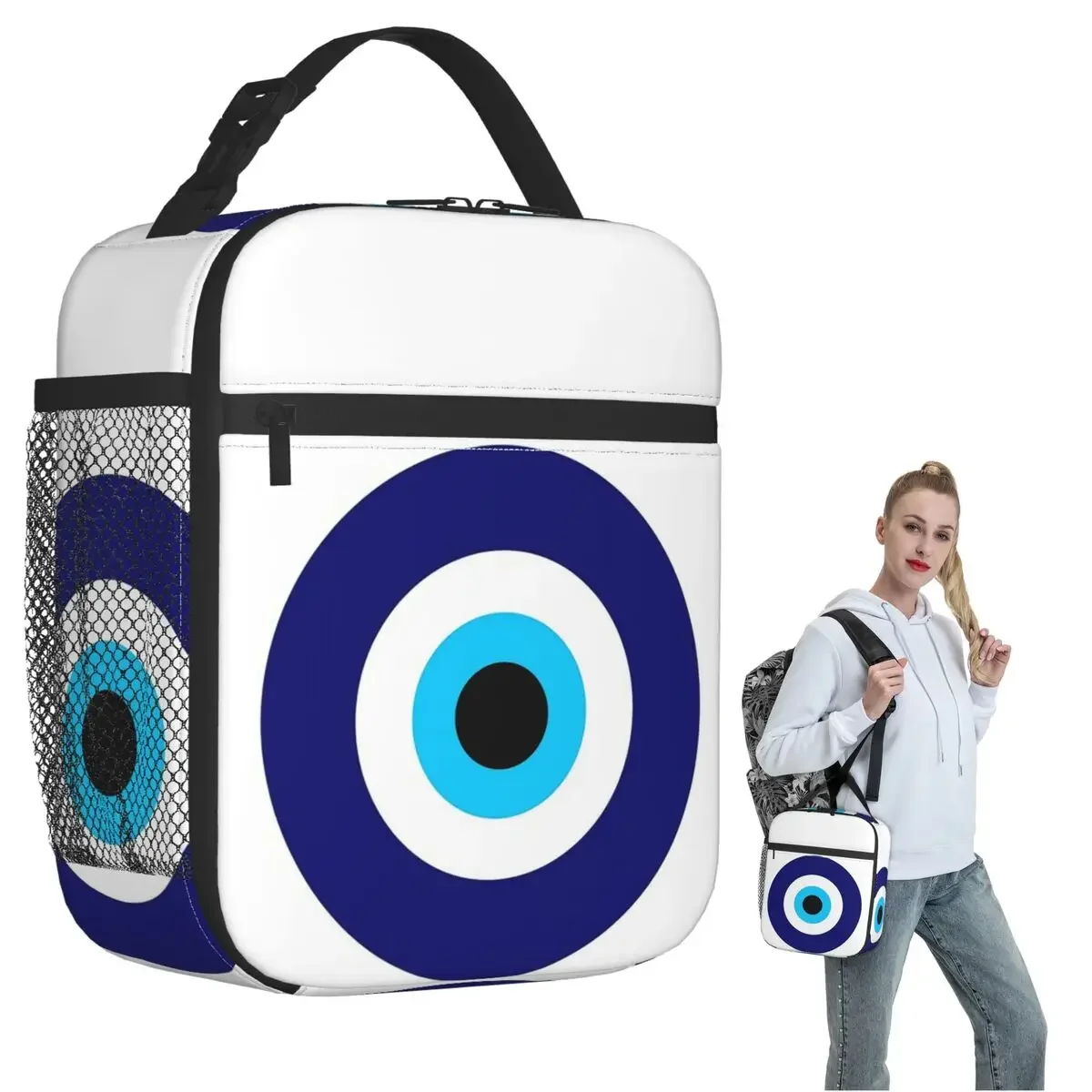 Magic Eye Five Set Evil Ey Insulated Lunch Bag for Women Children Leakproof Food Boxes Thermal Lunch Box Tote