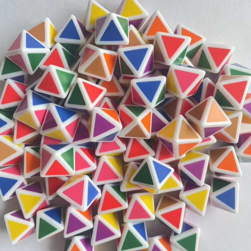 D8 10 Per/Set 8 Faces Colors Dice On Each Face Teaching Plastic Cubes for Education Classroom Teaching Maths