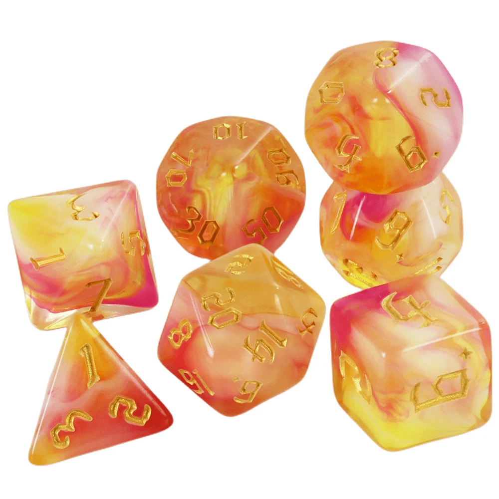 Polyhedral Multi-Color Game Dice 7pcs/set for DNDGame Dungeon Dragons Table Board Roll Playing Games