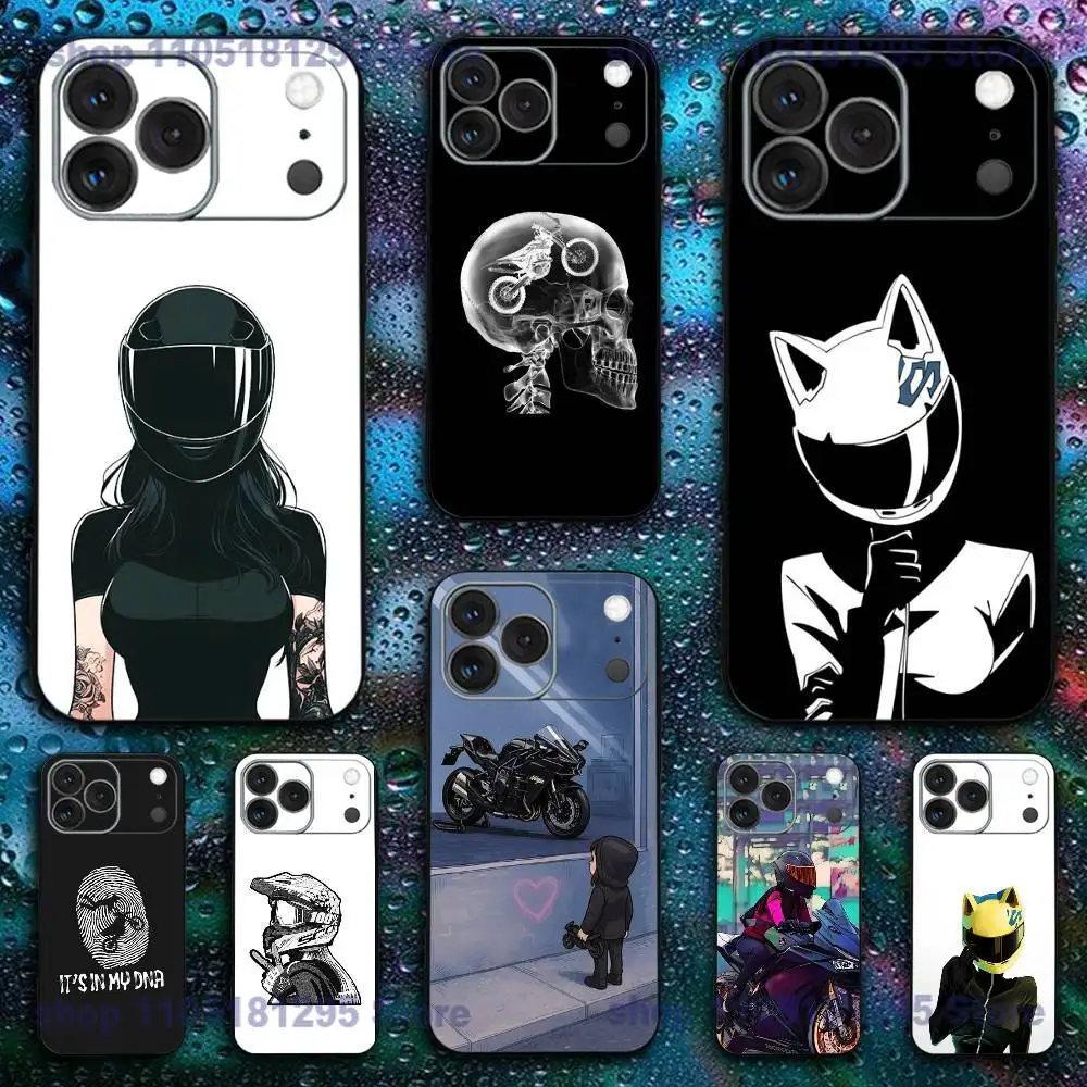 

Female motorcycle rider Phone Case For iPhone 17,16,15,14,13,12,11,XR,Pro,XS,Max,XR,Plus,Mini Soft Silicone Black Shockproof