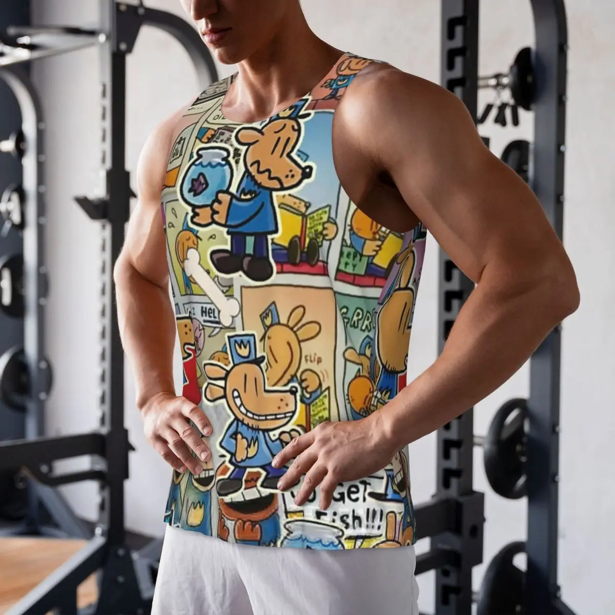 

Быстросохнущая рубашка без рукавов с изображением собаки, человека, аниме, мультфильма 7, спортивная майка, дышащий жилет для бодибилдинга