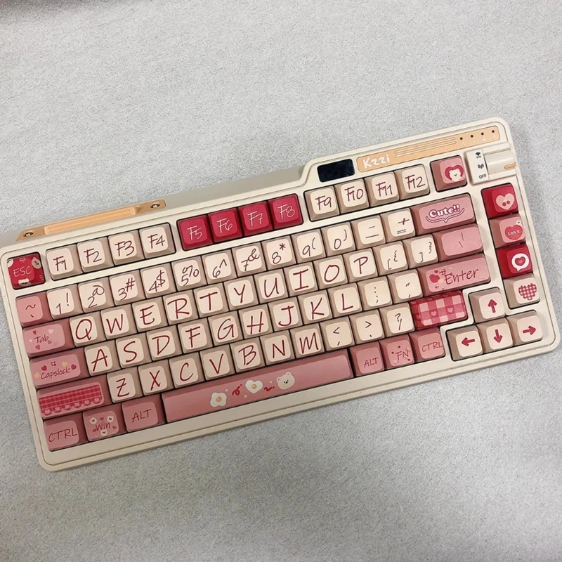 DN59 Chocolate Bear 126 клавиш MDA Keycaps PBT Сублимация красителя для механической клавиатуры