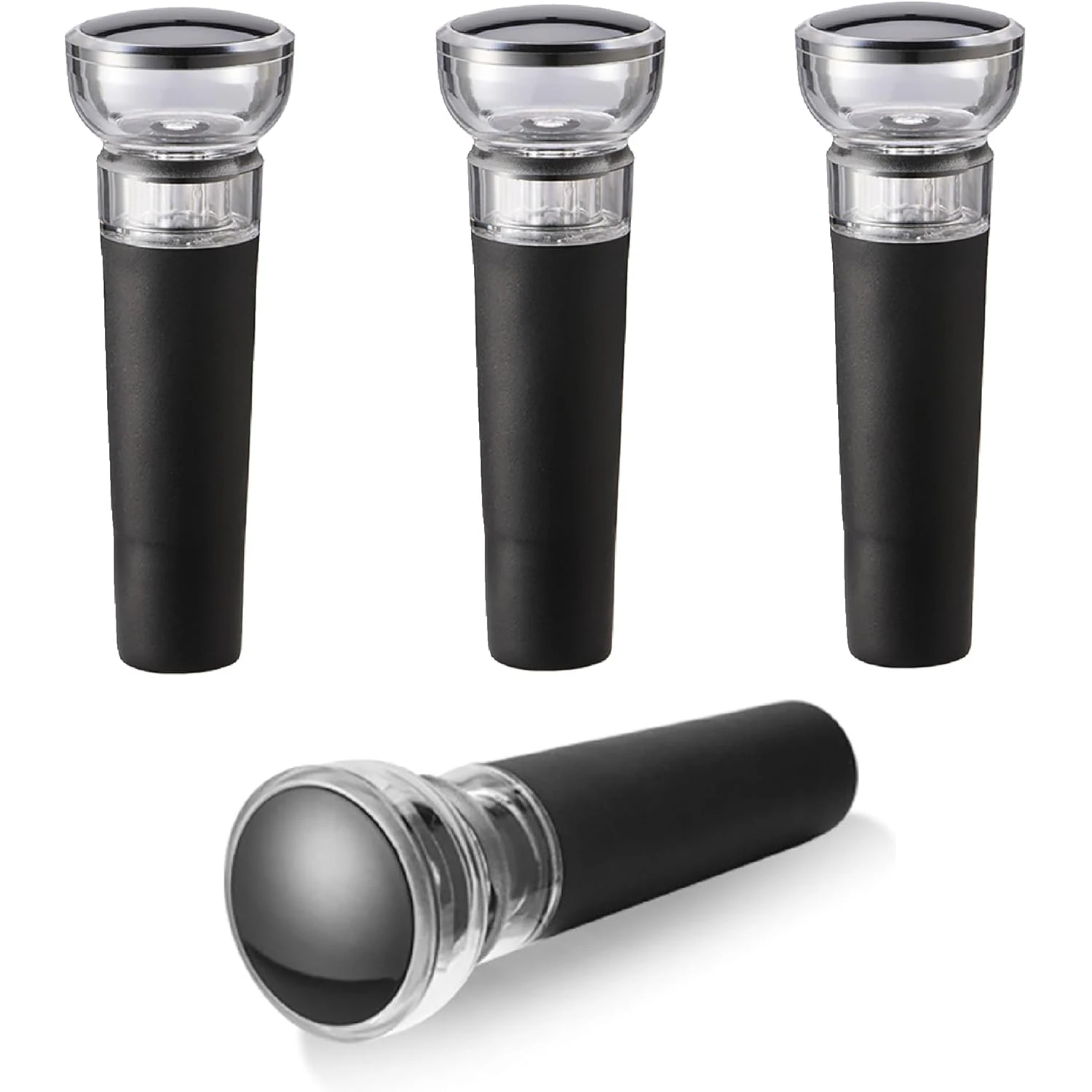 2pcs Vacuum-sealable wine stopper, wine preservation pump, silicone wine stopper; reusable and easy to clean.