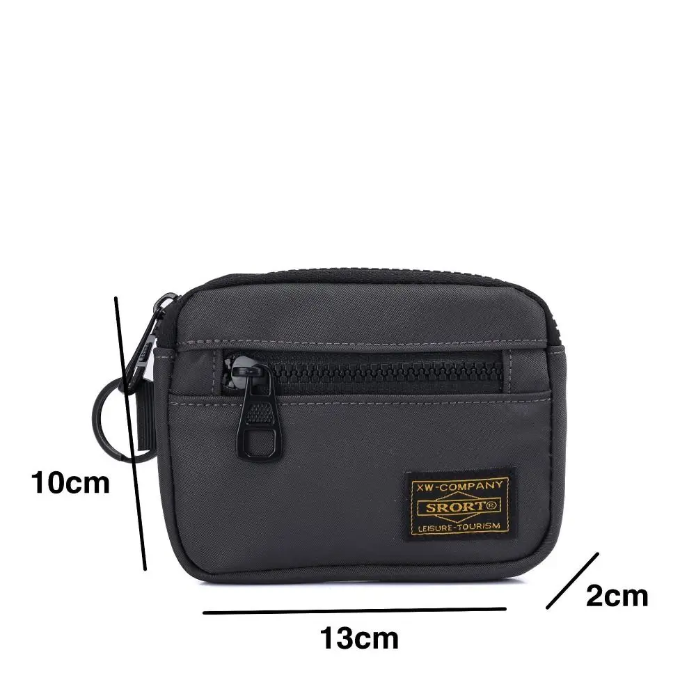 Casual Men\'s Coin Purse Canvas Zipper Short Wallet Retro Key Holder Small Money Bag Trend Youth Mini Handbag