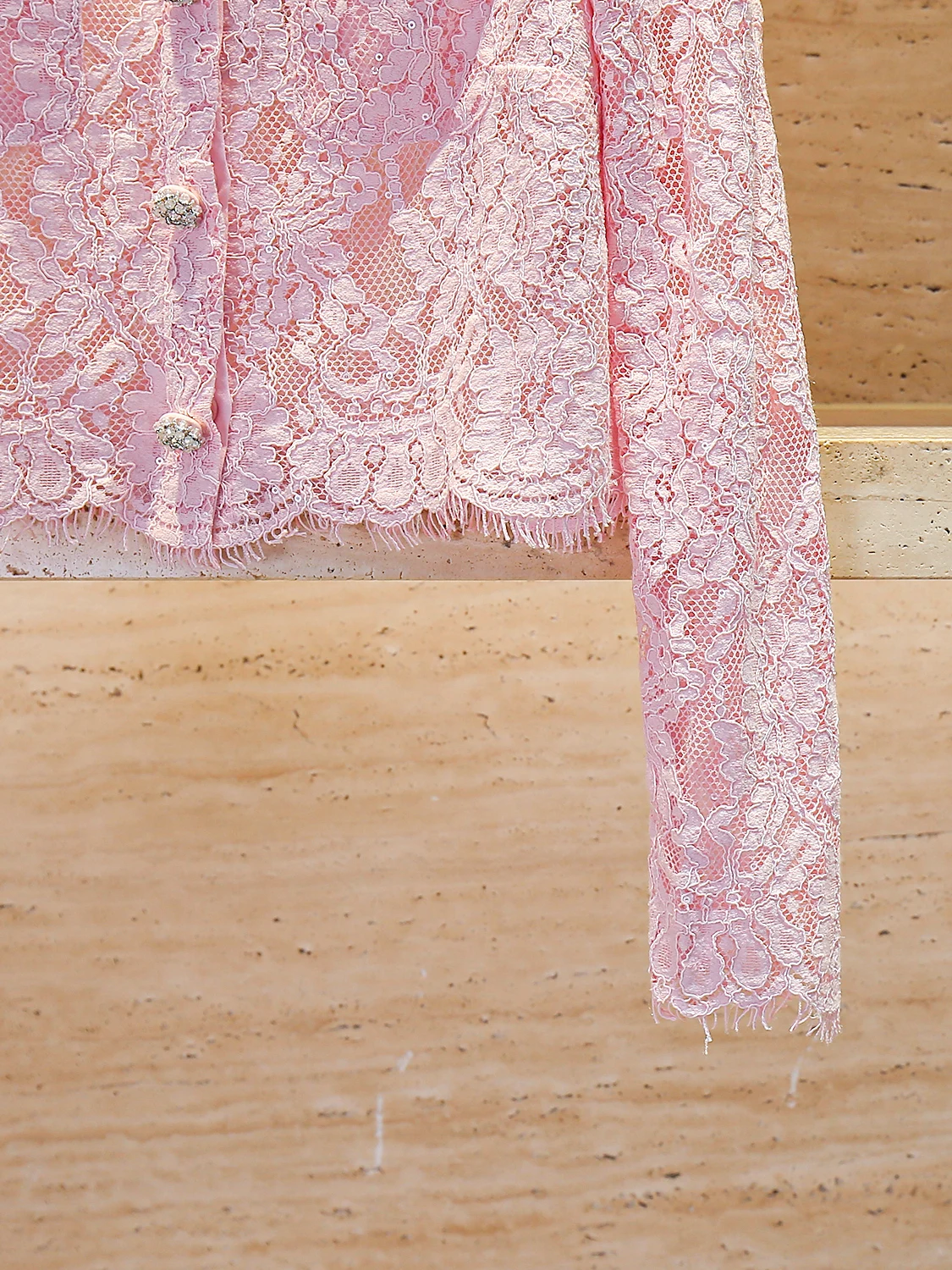 

Женское модное кружевное пальто Heavy Embellied Lace ort Jacet, лето 2023, пальто с бриллиантами, прямой крой, для поездок на работу, Pure C...